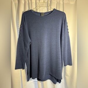 Women’s CLARA SUN WOO Blue Tunic Style Sweater Sz M